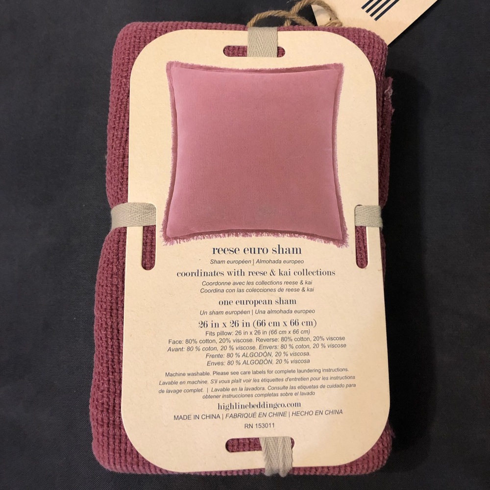 NWT Highline Bedding, Reese Euro Sham